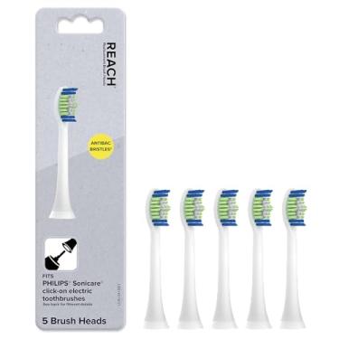 Imagem de REACH SmileSonic Pro Essential Clean, cabeças de escova de dentes de substituição, compatíveis com escovas de dentes elétricas Philips Sonicare, cerdas Replace-Me, 5 unidades