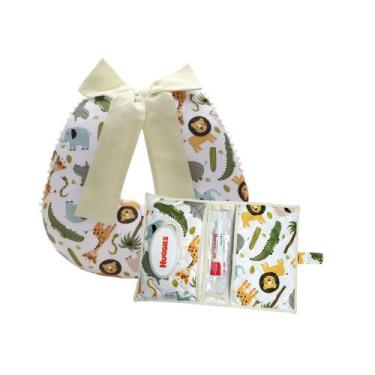Imagem de Kit Almofada Amamentação com Porta Fralda Bebê Menina Menino - Maria's