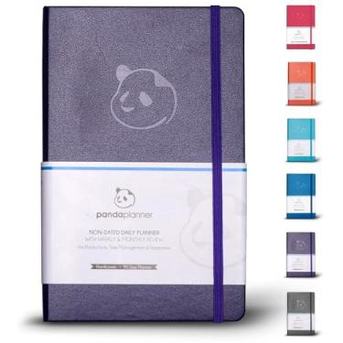 Imagem de Panda Planner Agenda diária clássica 2025-2026 – Agenda diária sem data e calendário de produtividade para foco, objetivos e gerenciamento de tempo – roxo