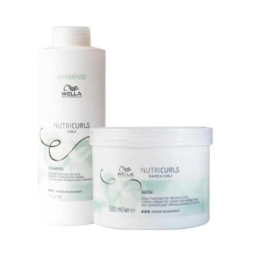 Imagem de Kit Wella Professionals Nutricurls - Sh 1000 ml+Másc 500 ml
