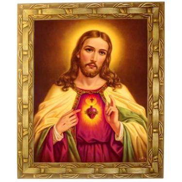Imagem de Quadro Do Sagrado Coração de Jesus, Mod.03, 30x25cm. Angelus
