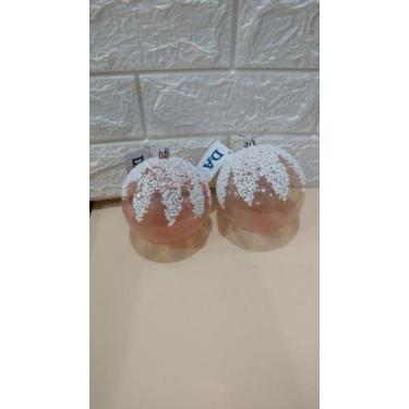 Imagem de BOLA NATAL DECORADA  C/1 UND (ROSE) 10 cm - D&A