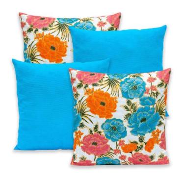 Imagem de Kit 4 Capas de Almofada 40cmx40cm Gorgurinho Lisas e Estampadas - Dryk