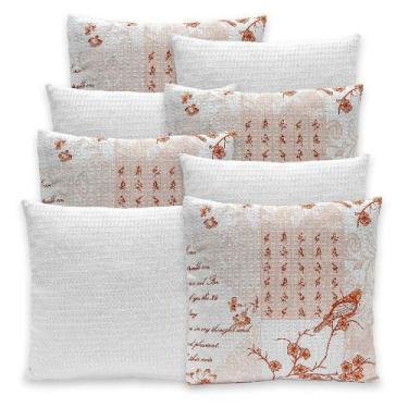 Imagem de Kit 8 Capas de Almofadas Lisa e Estampada Piquet Favinho 40x40 C/ Zípe