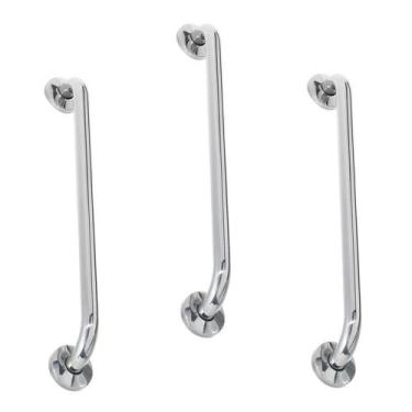 Imagem de Alça de Apoio 60cm Barra Inox Kit 3 Unidades Acessibilidade Cadeirante