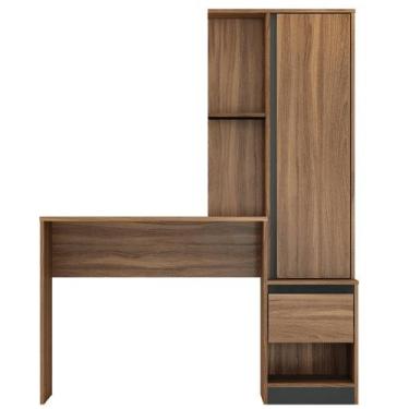 Imagem de Escrivaninha com Armário 1 Porta c/ Nichos Office Luna - Demóbile, Amê