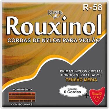 Imagem de Enc.violao nylon cristal/prateada-media tensao-c/bolinha - Rouxinol