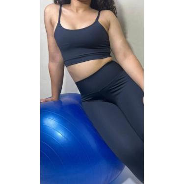 Imagem de Conjunto top e legging poliamida alta qualidade zero transparencia - j
