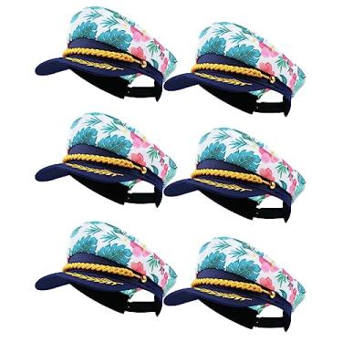 Imagem de Xuhal 6 peças, chapéu de capitão de flor, chapéu de marinheiro havaiano, chapéu de despedida de solteira, chapéu de capitão para festa de despedida de solteira, cosplay, fantasia, Cores clássicas,