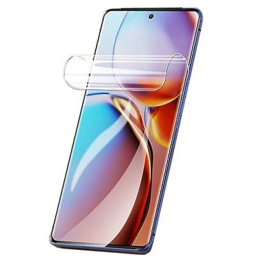 Imagem de PORRVDP Película protetora de tela de hidrogel para Moto rola Edge 50 Neo 5G, 2 peças de película protetora de TPU transparente (NÃO vidro temperado) [Clear HD] [Alta sensibilidade] [Compatível com