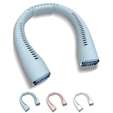 Imagem de KENSUKA Ventilador de pescoço NF4, ar-condicionado portátil com bateria de 9600 mAh, recarregável por USB, 5 configurações de velocidade, 180° ajustável para deslocamento, esportes, viagens