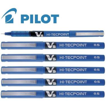 Imagem de Kit Com 6 Canetas Pilot Hi Tecpoint V5 Azul