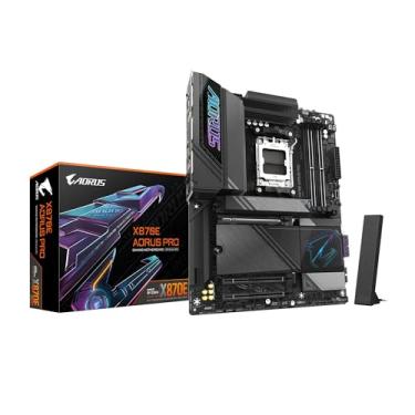 Imagem de GIGABYTE Placa mãe X870E AORUS PRO AMD AM5 LGA 1718, ATX, DDR5, 4X M.2, PCIe 5.0, USB4, WIFI7, LAN 2,5GbE, EZ-Latch, Garantia de 5 anos