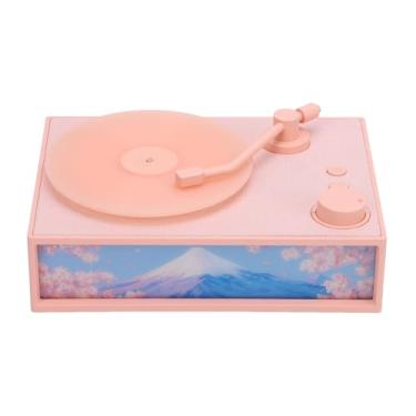 Imagem de Toca-discos Vintage Com Luzes Ambientais Ajustáveis, Difusor de Perfume, Toca-discos Vintage, USB, Bluetooth, Alto-falante Estilo Fonógrafo Vintage para Quarto (Rosado)