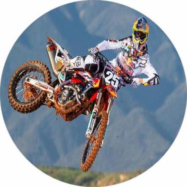 Imagem de Painel Festa Redondo C/ Elástico 1,50m Motocicleta Motocross - Fadrix