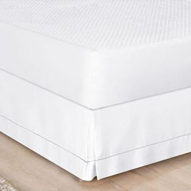 Imagem de Saia para Cama Box Solteiro Ponto Palito - Branco - Bia Enxovais