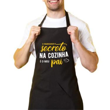 Imagem de Avental Cozinha Churrasqueiro Preto Ingrediente Secreto Pai - Cine Cou