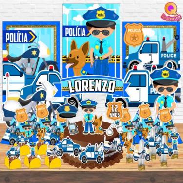 Imagem de Kit Festa Pronta Polícia Infantil  *78 itens* - Lembrancinhas tema Pol