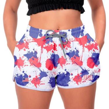 Imagem de Short Colorido Verão 2022 Seleção USA Feminino Piscina Praia - Bueno S