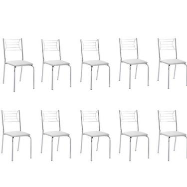 Imagem de Kit 10 Cadeiras Nanda cromada para cozinha ou espaço gourmet-Assento s