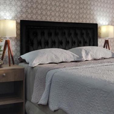 Imagem de Cabeceira Cama King Capitonê Sophia Diamond 2 Suede Preto 120 RBL