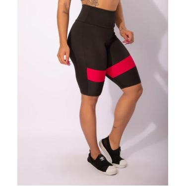 Imagem de Bermuda Fitness Ciclista Academia Feminina Detalhe Recorte F7 NEW STYL