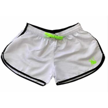 Imagem de Short Moda Praia Feminino Bermudas Tactel Grosso - Relaxado, Branco op