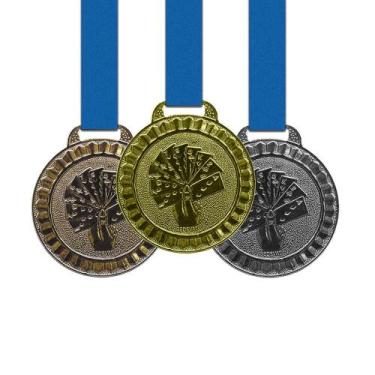 Imagem de 10 Medalhas Baralho Metal 44mm Ouro Prata Bronze - Gedeval