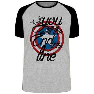 Imagem de Camiseta Capitão América Escudo End Line Blusa Plus Size extra grande 