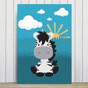 Imagem de Placa Decorativa Infantil Safari Zebra MDF 30x40cm - Quartinhos
