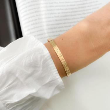 Imagem de Bracelete Seja Forte e Corajosa Banhado a Ouro ou Prata - Gioh Joias