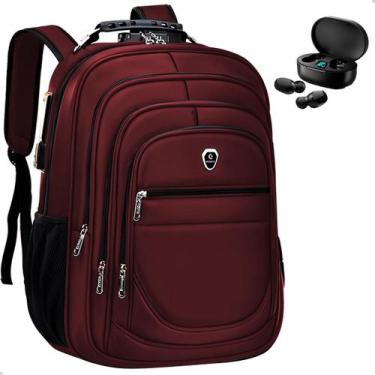 Imagem de Kit Mochila Grande Executiva Espaço Notebook + Fone de Ouvido Bluetoot