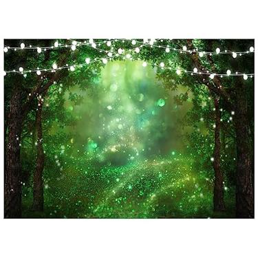 Imagem de AIIKES Pano de fundo de jardim encantado primavera de 3,5 x 2,5 m, cenário de floresta para fotografia, casamento, chá de bebê, decorações de festa de aniversário, banner estúdio retrato adereço 12-545