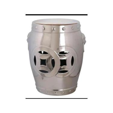 Imagem de Banco Porcelana Prata Garden Seat Classico Chines Formosa - LUXdécor C