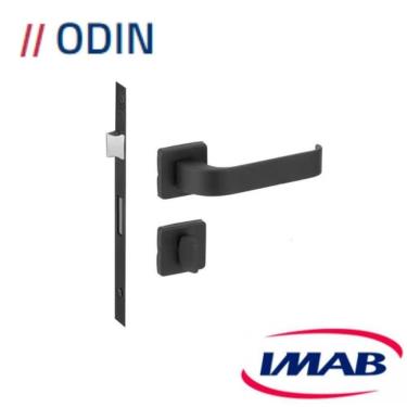 Imagem de Fechadura Odin Banheiro Preto Fosco Imab Máquina 40Mm