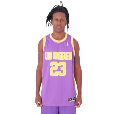 Imagem de Regata Basquete Masculina M10 Action Los Angeles 23, Roxo,  GG