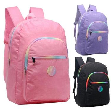 Imagem de Mochila Escolar De Costas Para Meninas Confortável Colorida Juvenil Bo