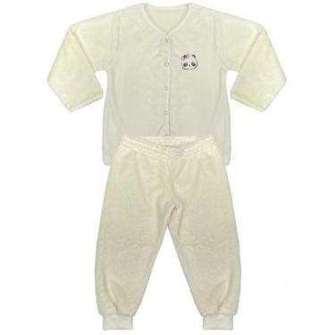 Imagem de Pijama Look Jeans Menina Longo Off-White - UNICA - 01, 1, Off, White