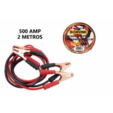 Imagem de Cabo de transmissão de carga para bateria 2 metros 500 amp bom-1801 - 