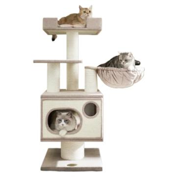 Imagem de Casa de parede de madeira com arranhador para gatos grandes, auxiliares de escalada e treinamento, brinquedo de vila, produtos para animais de estimação, acessórios para casa(K)