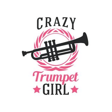 Imagem de Trompetist Notizbuch: Crazy Trumpet Girl Trompete Orchester Trompetist / 6x9 Zoll / 120 linierte Seiten Seiten