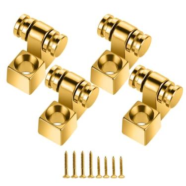 Imagem de MAXCHEER Retentor de guias de cordas para guitarra elétrica Fender Strat Stratocaster Tele Telecaster, pacote com 4 (dourado)