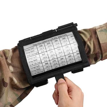 Imagem de VOTAGOO kit de armazenamento de manga de braçadeira tática suporte de mapa de pulso qb bolsa de braço porta cartão anti-drogas para tiro, vigilância de resgate e medições de campo (preto)
