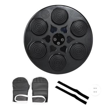Imagem de menolana Máquina de boxe musical Treinamento Equipamento de socos Alvo de parede de Alvo de parede de boxe eletrônico para exercícios esportivos, com Luvas