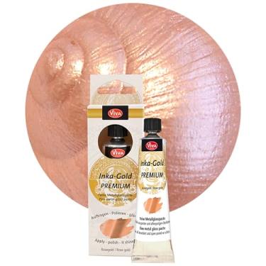 Imagem de Viva Decor Cera dourada premium Inka Gold (ouro rosa 907, 40 g) tinta acrílica metálica - conjunto de tintas artesanais - tintas de efeito - conjuntos de acrílico de tintas artesanais - aplicar, polir