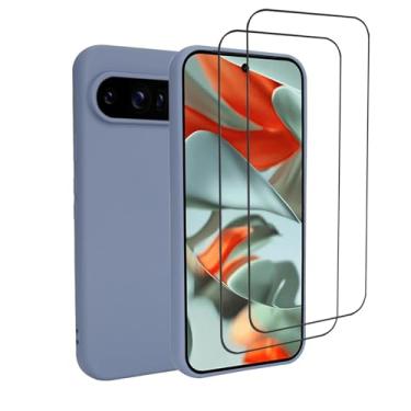 Imagem de 32nd Capa de silicone para Google Pixel 9 Pro XL com 2 protetores de tela, capa protetora fina e durável - cinza