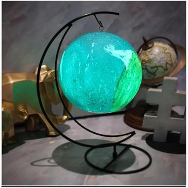 Imagem de Luminária Pendente Planeta Galáxia 3d Abajur Usb Com Controle RGB Colorido (Azul)