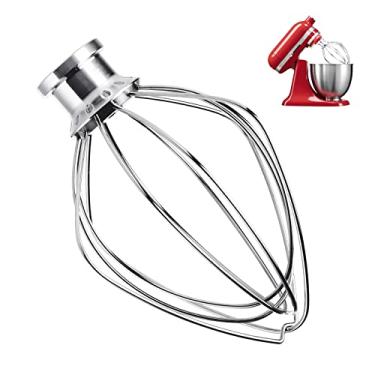 Imagem de Acessório de chicote de aço inoxidável de 6 fios para batedeira KitchenAid de 3,5 litros com cabeça inclinada KSM3311 e KSM3316, resistente, seguro para lava-louças, acessórios para batedor de 3,5