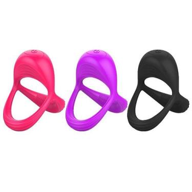 Imagem de Anel Peniano e Escrotal com Estimulador de Clitóris Vibratório 7,4cm x