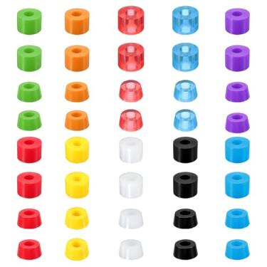 Imagem de PATIKIL Bucha de skate, kit de reconstrução de bucha de caminhão de placa longa de poliuretano 90A para peça de skate, azul/vermelho/preto/branco/amarelo/roxo/verde/laranja/vermelho transparente/azul